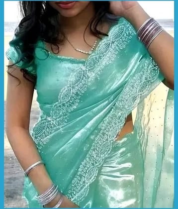 Gullak Jimmy Choo Embellished Regular Saree With Unstitched Blouse Piece ( Green )
