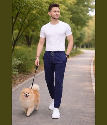 Kashvi Navy Blue Lycra Men's Trackpants ( Pack of 1 )