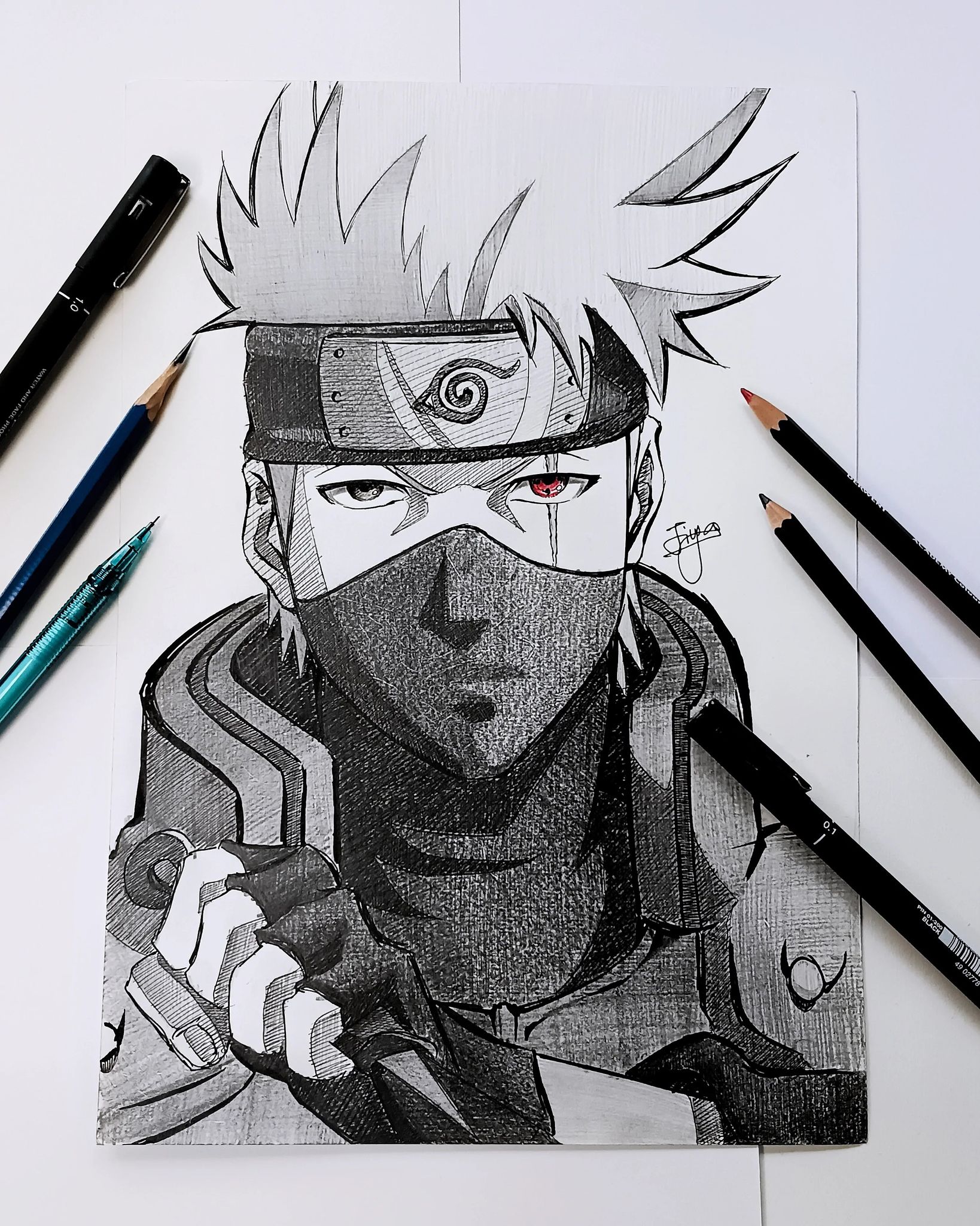 6th Hokage Pencil Sketch for Gifting & Home Decor