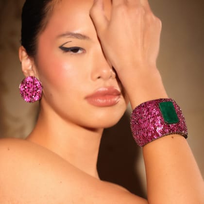 Safa - Emerald Green Stone Bracelet-2.4