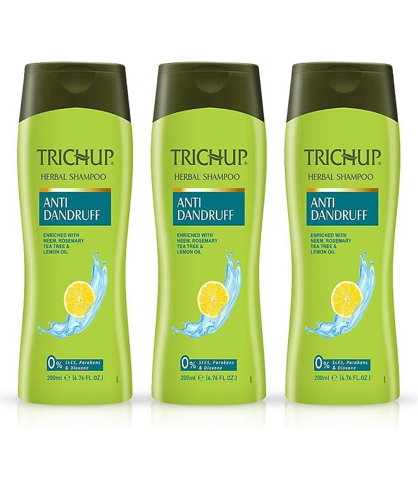 Trichup Anti Dandruff Herbal Shampoo Enriched with Neem, Rosemary & Tea Tree Oil Pack of 3 Each 200 mL
