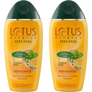 Lotus Herbals Kera-Veda Soyashine Soya Protein  Brahmi Shampoo  Preservative Free Shampoo  200Ml ( Pack Of 2 )