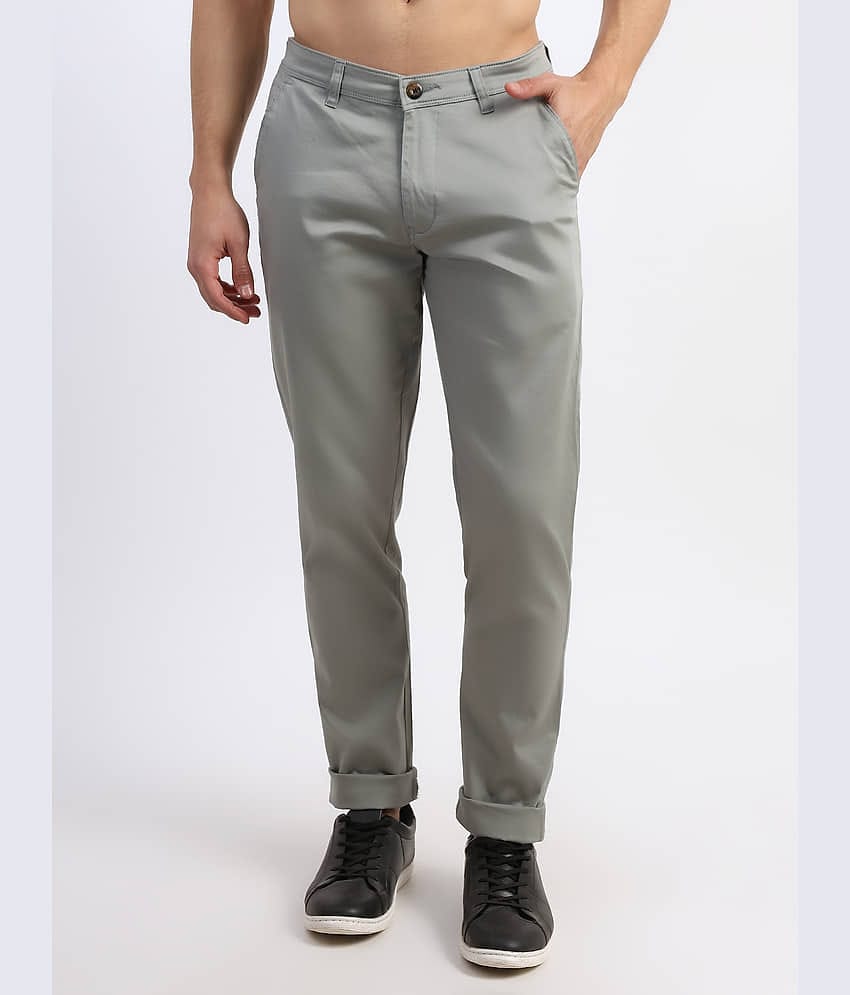 plounge Slim Flat Men's Chinos - Light Grey ( Pack of 1 )
