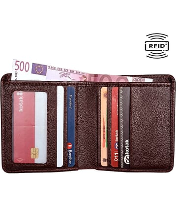 Wingers PU Solid Men's RFID Wallet With 5 Slots For Card ( Brown , Pack of 1 )