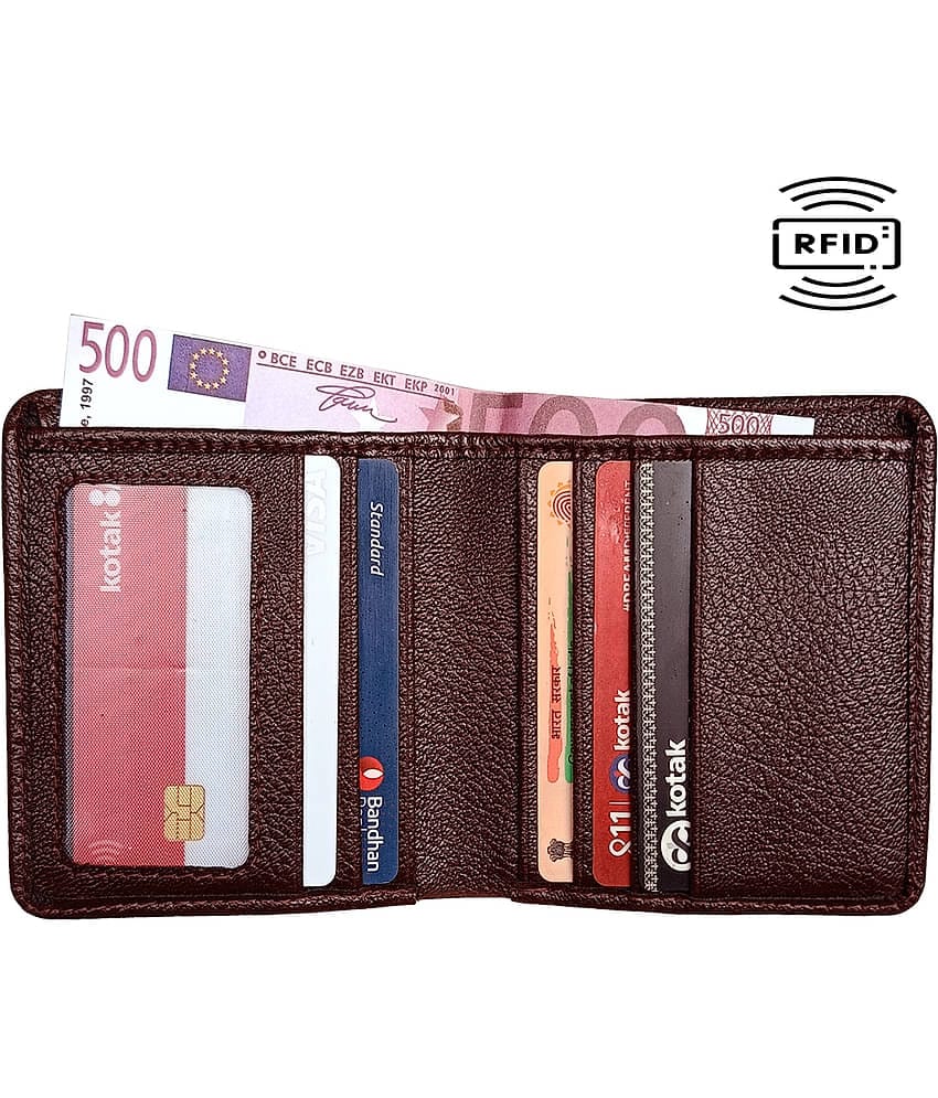 Wingers PU Solid Men's RFID Wallet With 5 Slots For Card ( Brown , Pack of 1 )