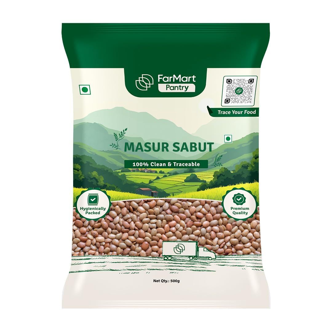 FarMart Pantry Masur Sabut (500 g) | Protein & Fiber-Rich | Ideal for Dal, Soups & Healthy Cooking