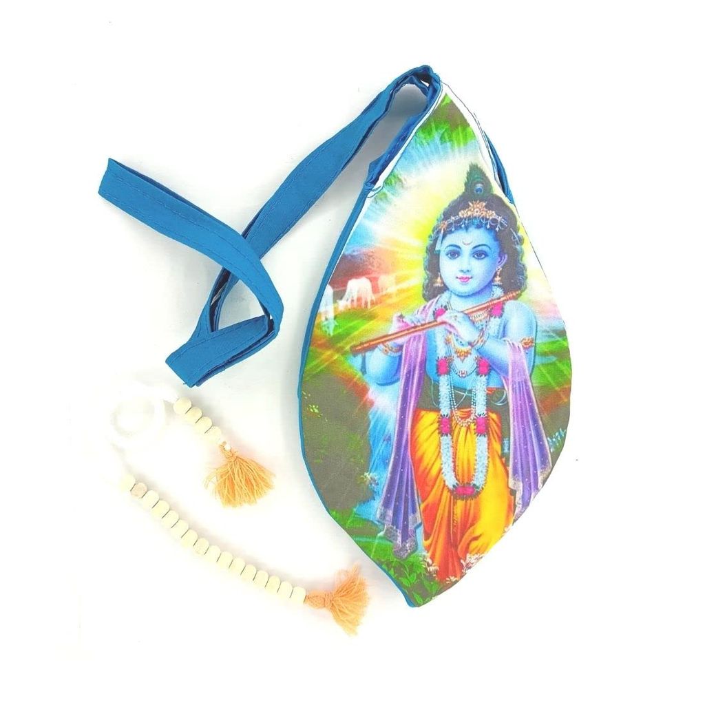MAYAPURI Krishna Printed Chanting Bag/Japa Mala Bag with Sakshi Mala Counter - Pooja Needs | Buy online on ZillyBuy