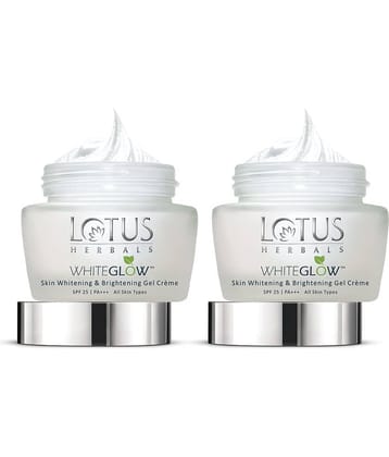 Lotus Herbals Whiteglow Skin Whitening & Brightening gel Cream , Spf 25 , Pa +++, 40g (Pack of 2)