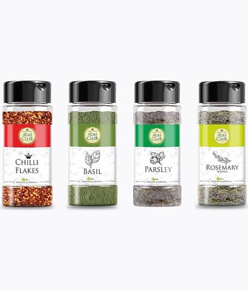 Agri Club Chilli Flakes 40g, Basil 15g, Parsley 15g, Rosemary 30g, (Pack of 4)