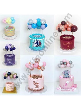 Cake Decor Assorted Confetti Balloons For Birthday Party Cake Topper (Pack of 19Pcs )
