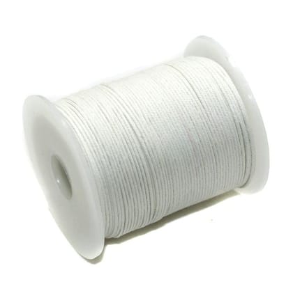 10 Pcs, 1mm Cotton Cord White-White / Cotton / 1mm