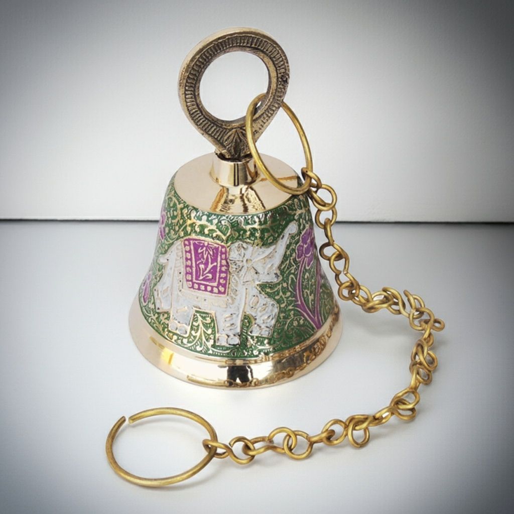 Brass Hanging Temple Pooja Bell, Hanging Bell, Height : 4.8 Inch (FMAS641 A)