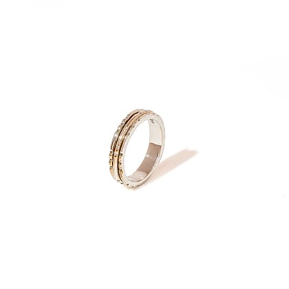 Linear Tristripe Fluid | 925 Silver Ring for Women & Men-10