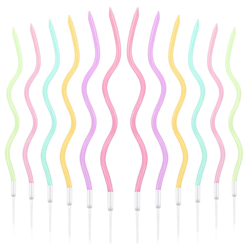 Multicolor Neon Twsited Candles - 12 PC - Party and Festive Needs | Buy online on ZillyBuy