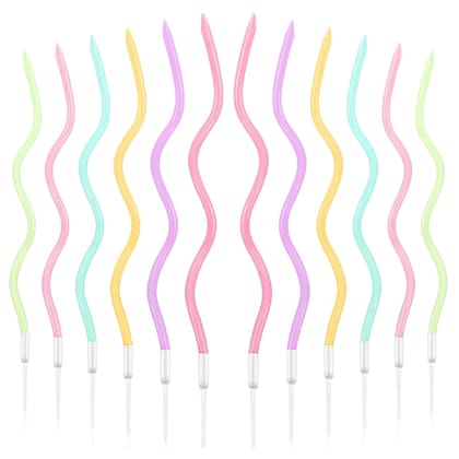 Multicolor Neon Twsited Candles - 12 PC