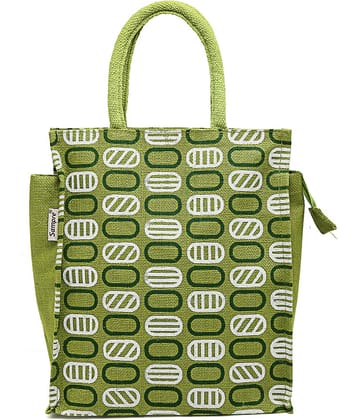 ENSAC Green Jute Lunch Bag Pack of 1