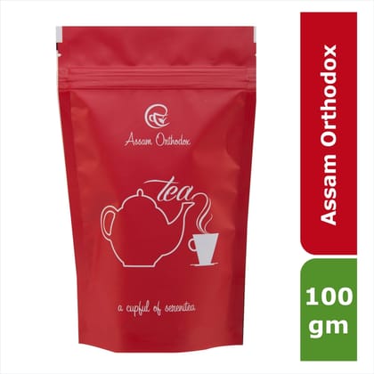 Camellia Twigs Premium Assam Orthodox Black Tea | Strong & Aromatic Whole Leaf | Pouch (100g) Pack Of 2