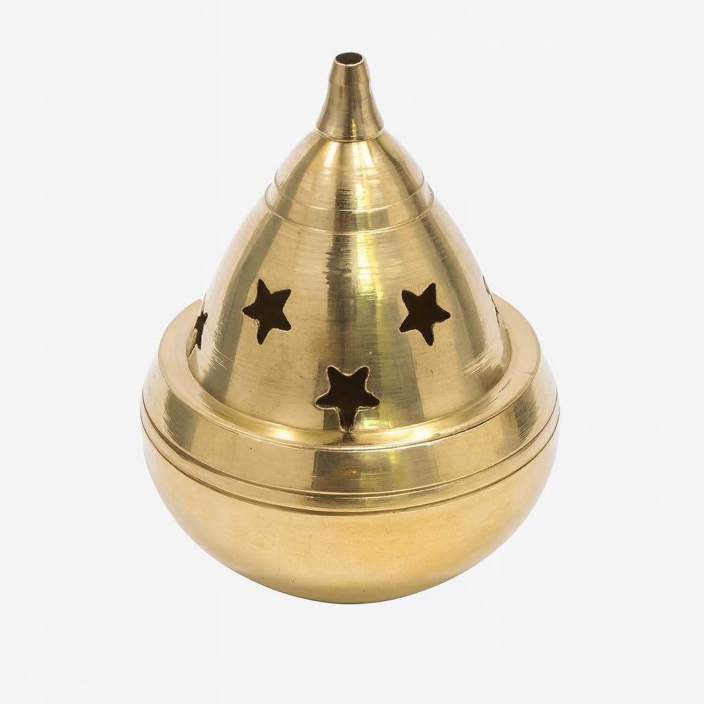 Brass Diyas for Home Decoration - Small Diya for Pooja � 2.5 Inch Akhand Kuber Diya with Star Cut Design � Traditional Brass Oil Lamp for Deepam, Vilakku, Diwali & Mandir Use