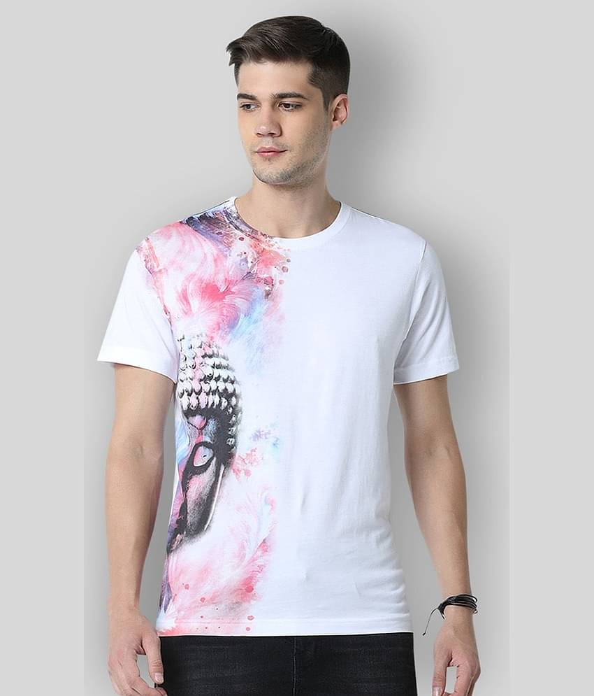 Huetrap Pack of 1 Cotton Regular Fit Men's T-Shirt ( White )