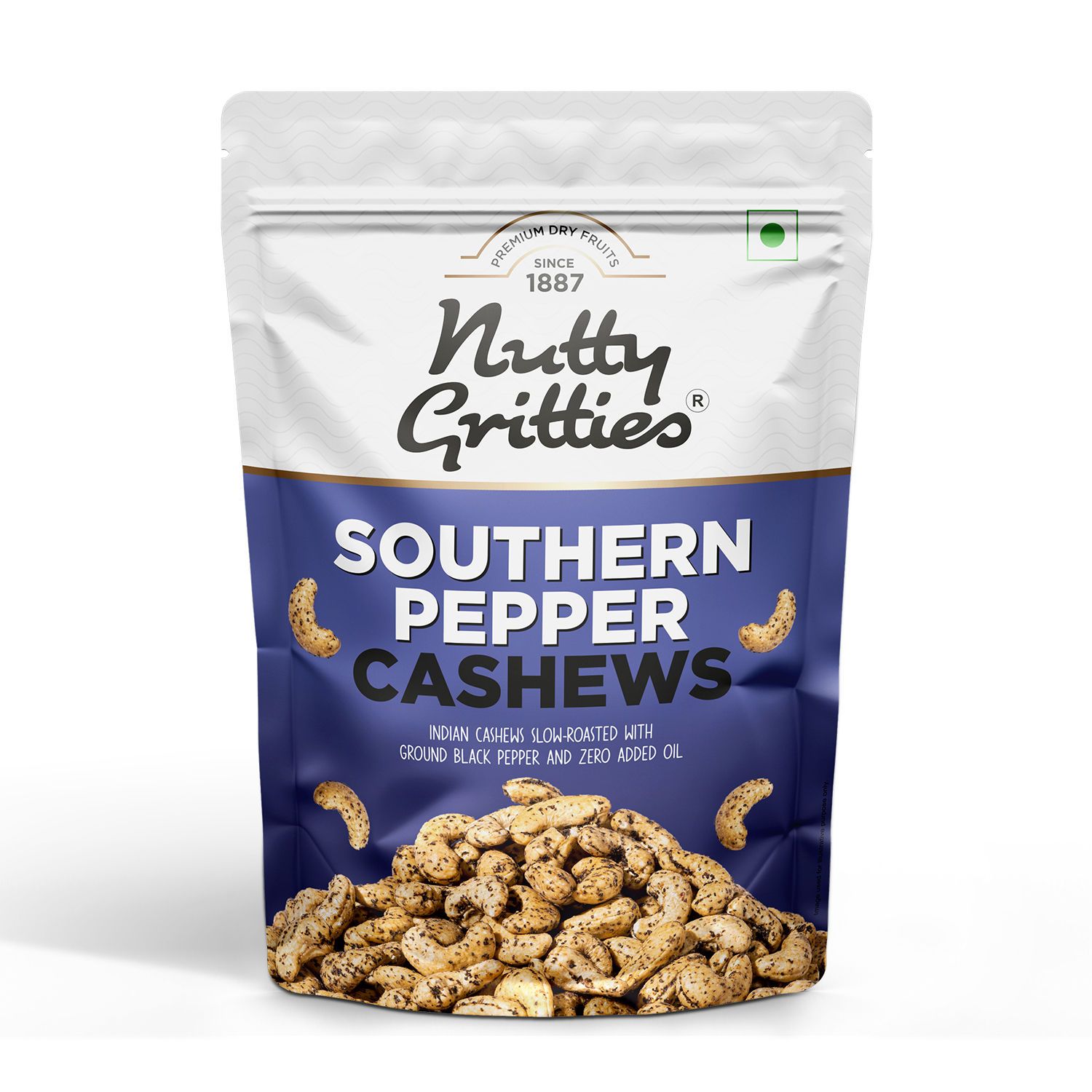 Nutty Gritties Premium Jumbo Size Southern Pepper Cashew Nuts, 200 gm