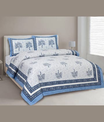 CLOTHORO Cotton 1 Double King Bedsheet with 2 Pillow Covers ( Multicolor )