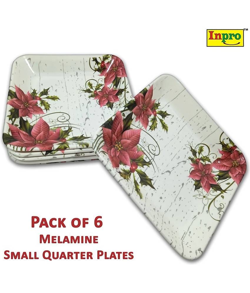 Inpro 6 Pcs Melamine Multi Color Quarter Plate