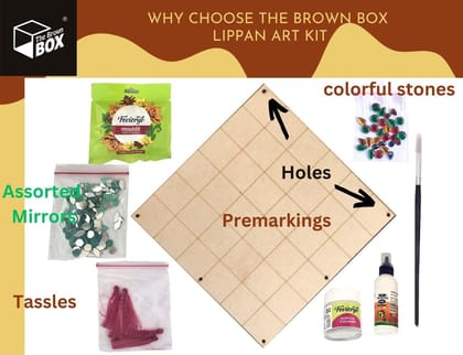 The brown box Lippan Art Kit (Square),Art and Craft Kit,Craft kit,Craft kit for Adults,Hobby Kits,Hobby Craft,DIY Kit,Gift for Girls Age 10-15