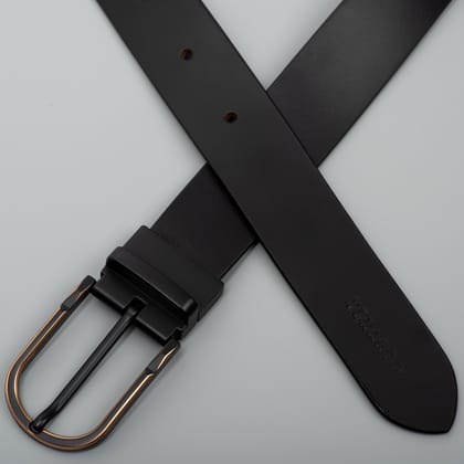 Men Zipko Formal Matt black Buckle Genuine Leather Belt-Adjustable