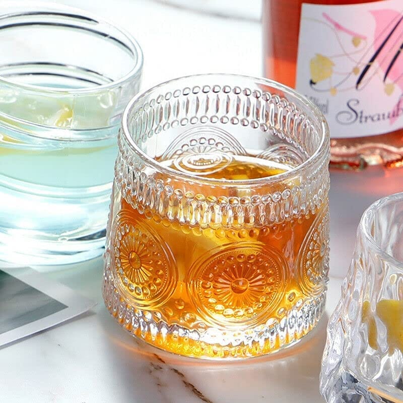 Elegant Glass Set of Stylish Drinkware for Water, Juice, and Whiskey � Perfect for Every Occasion, Elevate Your Beverage Experience with Timeless Design(180ml)