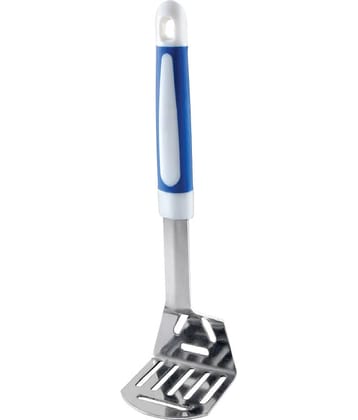 HomePro Kitchenware Potato Masher Stainless Steel Plastic Handle Pack of 1 (Blue)