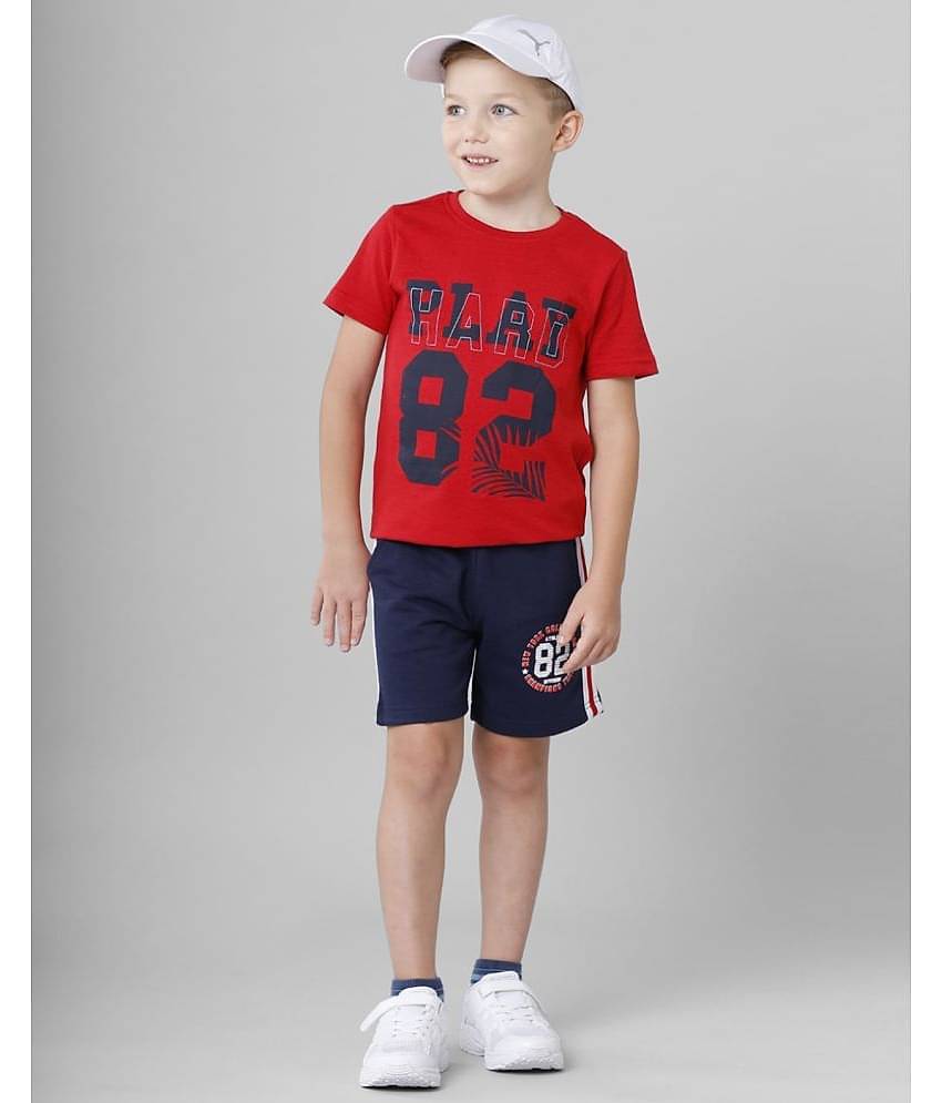 CODEZ Pack of 2 Boys Cotton Polo T-Shirt ( Red )