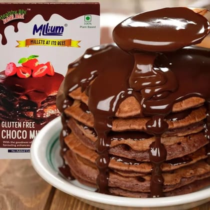 Millium Choco Millet Pancake Mix with Sprouted Finger Millet and Oats No Maida No Added Sugar No Egg 150g Millium Choco Millet Pancake Mix with Sprouted Finger Millet and Oats No Maida No Added Sugar No Egg 150g