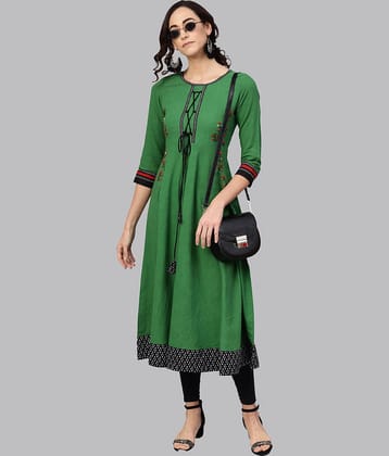 Yash Gallery - Maroon Cotton Women's Flared Kurti ( Pack of 1 )