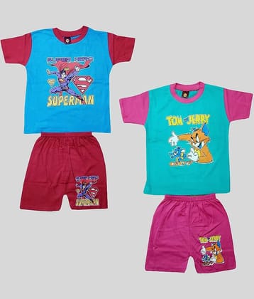 MRB - Multicolor Cotton Blend T-Shirt & Shorts For Baby Boy ( Pack of 2 )