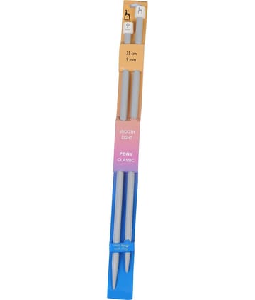 Classic Knitting Pins Pair for Thicker Yarns, No 00 (9 mm), Smooth Light 35 cm Long Plastic Needles