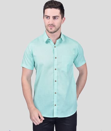 PRINTCULTR Cotton Blend Regular Fit Solids Half Sleeves Men's Casual Shirt - Blue ( Pack of 1 )