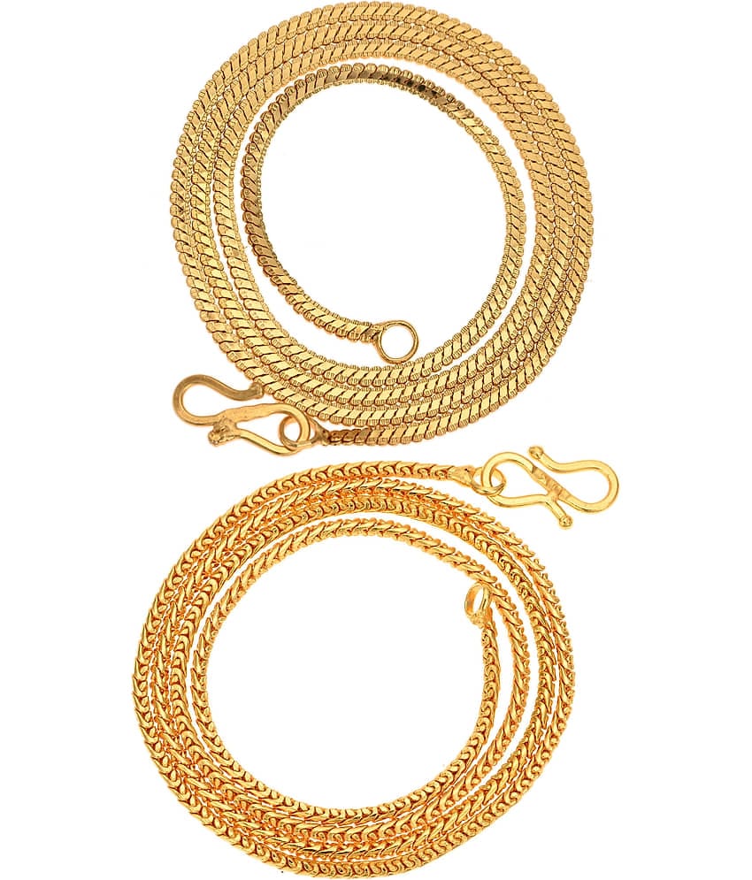 AanyaCentric Combo of 2 Gold Plated 22inches Long Fashion Chain