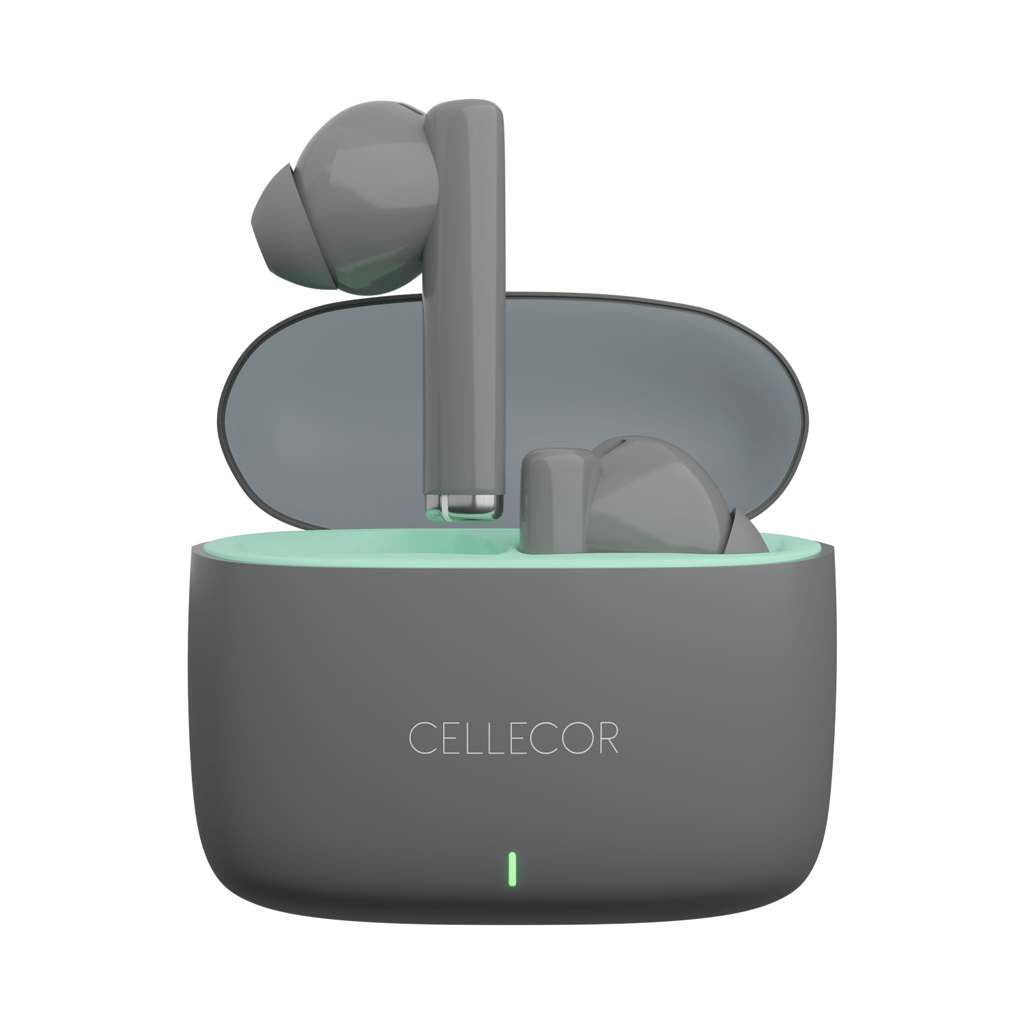 Cellecor BroPods CB11 TWS With 45 Hrs, ENC, 13mm Driver, BT v5.1, Voice Assistant, IPX4 Bluetooth-Grey
