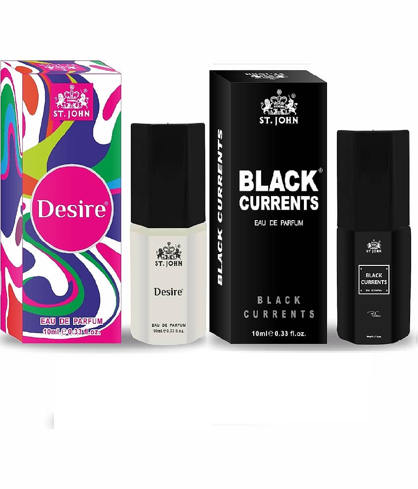 ST.JOHN Cobra Desire & Black Currents ,Pocket Perfume For Men 10ml Each (20ml)- Pack of 2