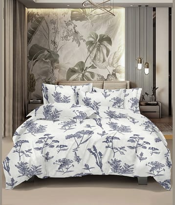 HONOR YOUR HOME Poly Cotton 1 Double King Bedsheet with 2 Pillow Covers ( White )