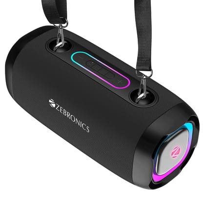 ZEBRONICS Sound Feast 85, Portable Bluetooth Speaker, 30 Watts, Upto 7 Hours Playback, Dual Passive Radiator, BTv5.3 | (Black) ZEBRONICS Sound Feast 85, Portable Bluetooth Speaker, 30 Watts, Upto 7 Hours Playback, Dual Passive Radiator, BTv5.3 | (Black) 