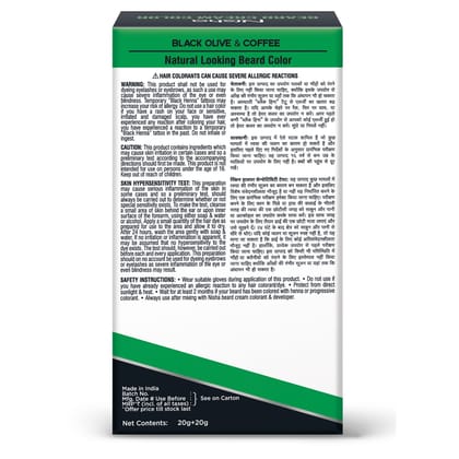 Nisha Beard Colour for Men Original Black 40g, Ammonia Free Beard Hair Color, Professional Beard Cream Hair Color Black