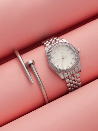 The-Ribbed-H-Link-Round-Watch-With-Bracelet-Combo-Watch Combos