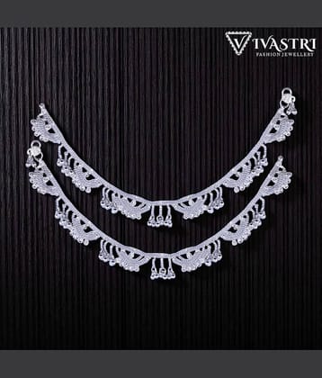 VIVASTRI Silver Anklets ( Pack of 2 )