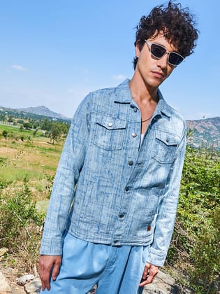 Heavily Washed Denim Jacket-S