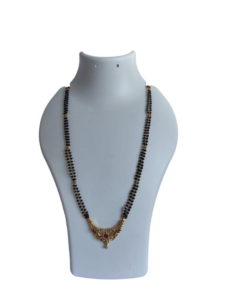 Black Beads Mangalsutra with Gold Pendant for Women