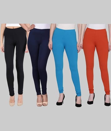 FnMe - Multicolor Cotton Women's Leggings ( Pack of 4 )