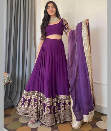 piludi Women's Georgette Unstitched Flared Lehenga Choli