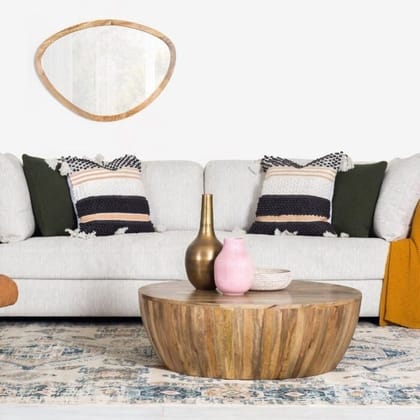 Wooden Round Unique Drum Coffee Table Home Decor Furniture