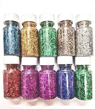 Nawani Glitter Powder for Arts & Crafts, Scrapbooking, Paper Decorations. 10 Pic Multi Clour. - Party and Festive Needs | Buy online on ZillyBuy